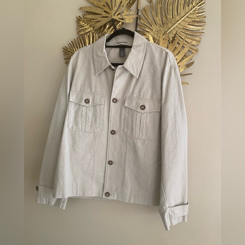 H&M Light Gray Button-Up Jacket - Picture 1 of 5